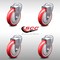 Service Caster 5 Inch SS Red Polyurethane Wheel Swivel Bolt Hole Caster Set SCC-SSBH20S514-PPUB-RED-4 - alternate 5